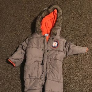 Footed Snowsuit with Fur Hood